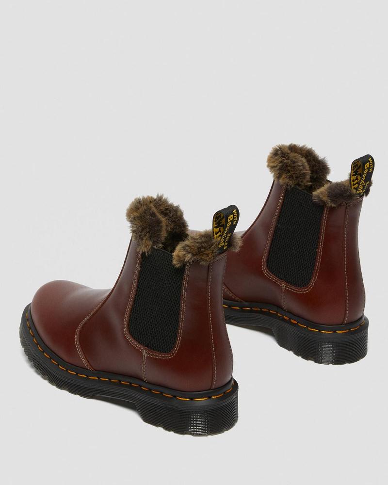 Dr Martens 2976 Leonore Faux Fur Forede Ankelstøvler Dame Brune | DK 28AHK